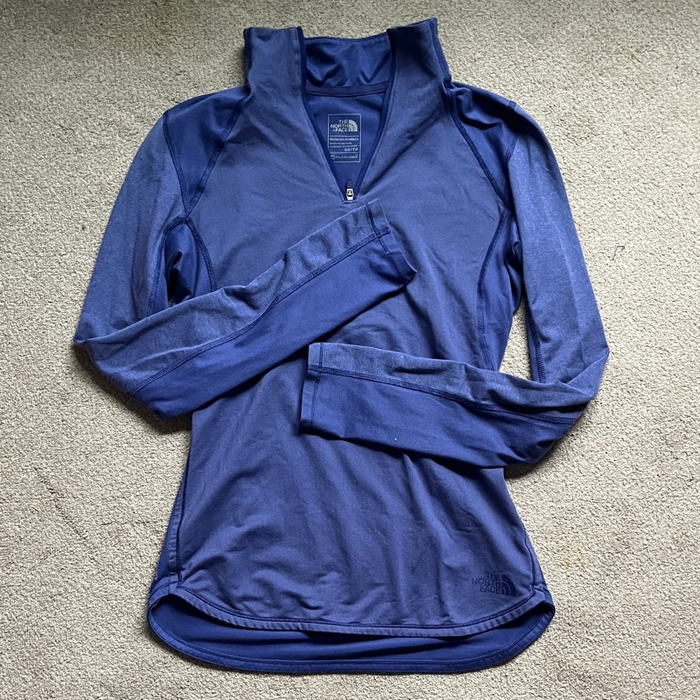 The North Face Blue FlashDry sweatshirt quarter zip